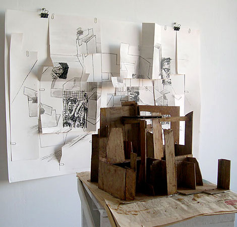 tekening living3 en maquette propolis1