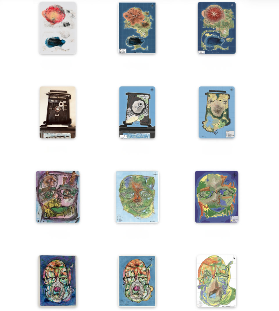 Twelve tourist maps