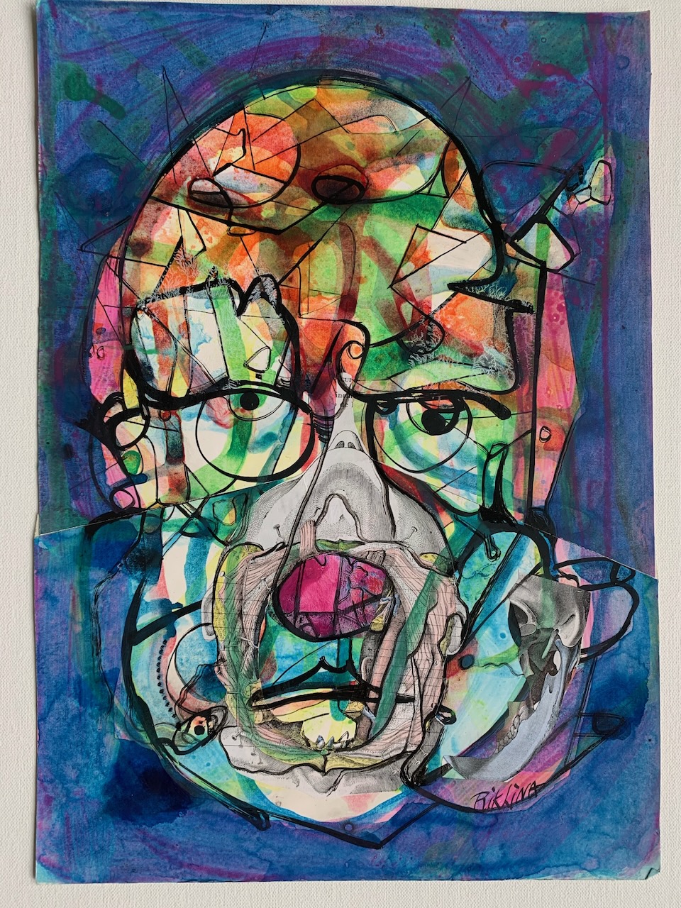The portrait of Rik Lina redrawn as an island map